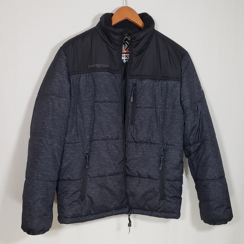 Zero Xposur Two-Tone Ski Jacket Coat Black Grey Size M Like New!